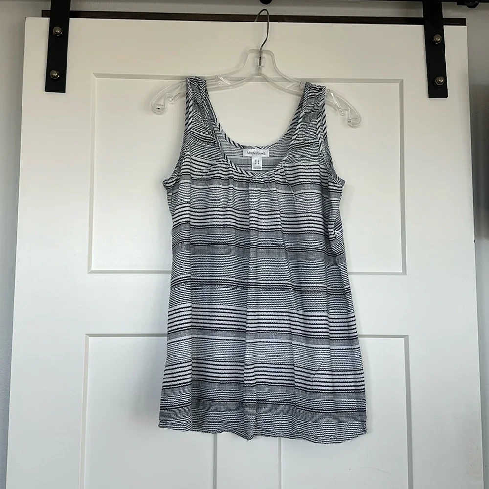 Navy/White Maternity Tank Top - Picture 1 of 3
